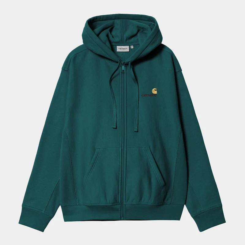 Carhartt WIP HEREN American Script Jas met ritssluiting en capuchon - Malachiet