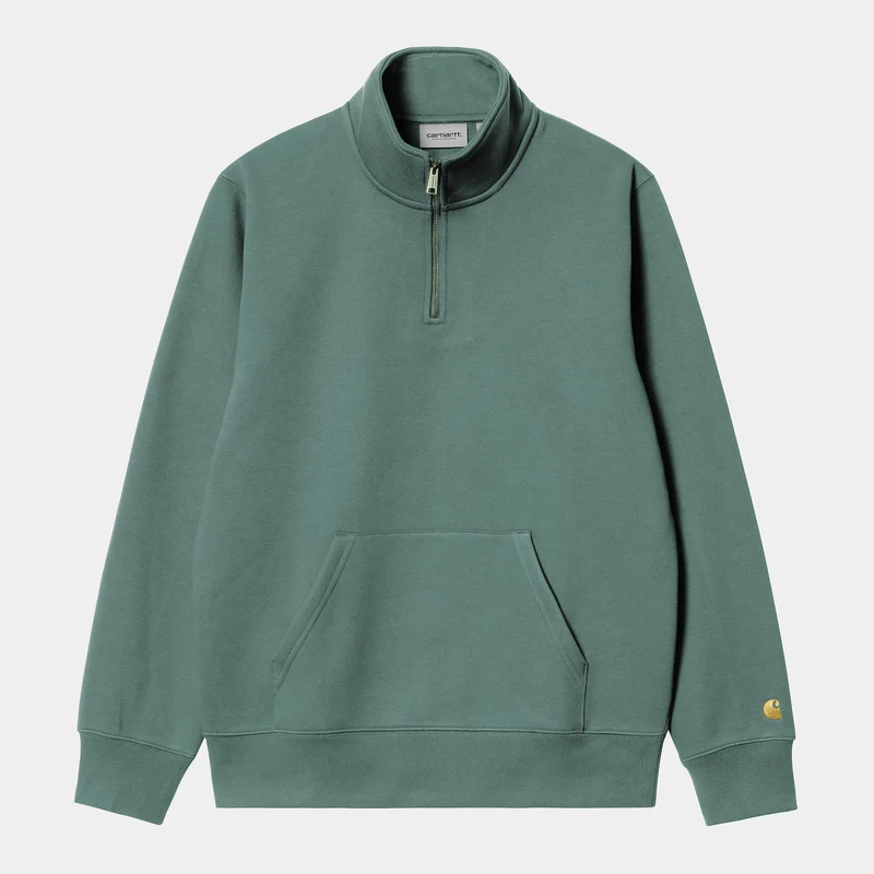 Carhartt WIP Heren Chase Neck Zip Sweat Top - Zilver Pine