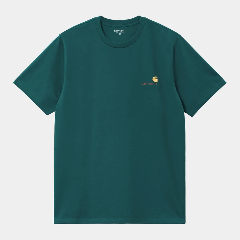 Carhartt WIP Heren T-shirt met korte mouwen American Script T-shirt - Malachiet