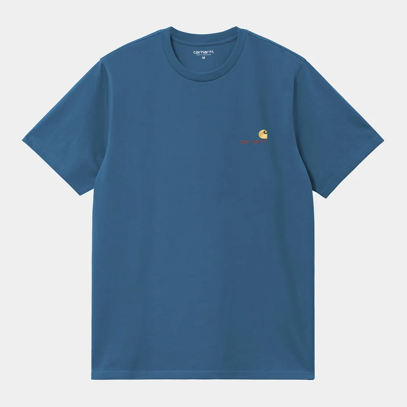 Carhartt WIP Heren T-shirt met korte mouwen American Script T-shirt - Sodalite