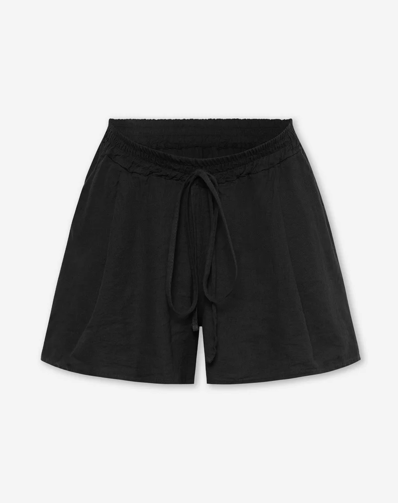 CARMEN LINEN SHORTS MATERNITY ZWART