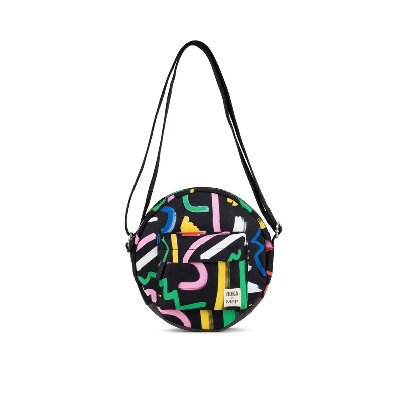 ROKA Paddington B Scribble Print Kleine Tas van Gerecycled Canvas