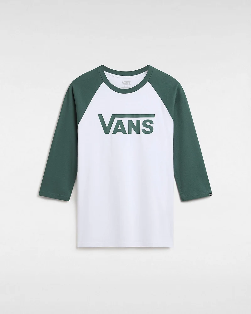 VANS Klassiek Raglan T-shirt voor heren - Wit / Groen