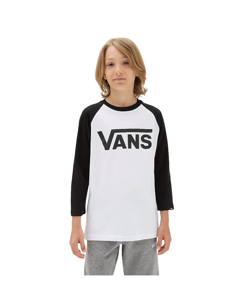 VANS Klassiek Raglan T-shirt voor kinderen - Wit / Zwart