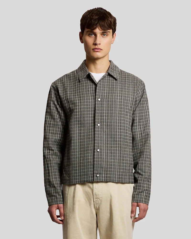 Lyle & Scott Lichtgewicht geruit herenoverhemd | Lak