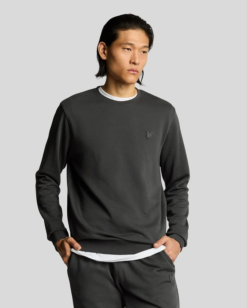 Lyle & Scott Sweatshirt met ronde hals van superfijn katoen voor heren | Gunmetal