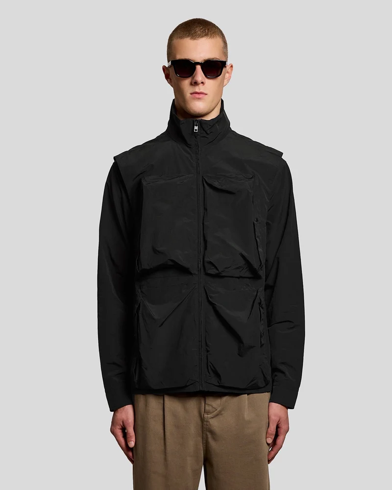 Lyle & Scott Lichtgewicht ripstop vest voor heren | Gitzwart