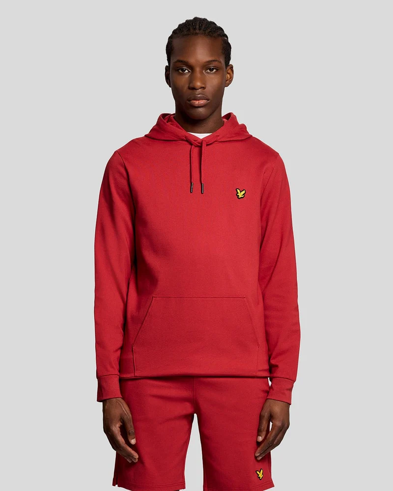 Lyle & Scott Lichtgewicht sportieve hoodie voor heren | Granaat