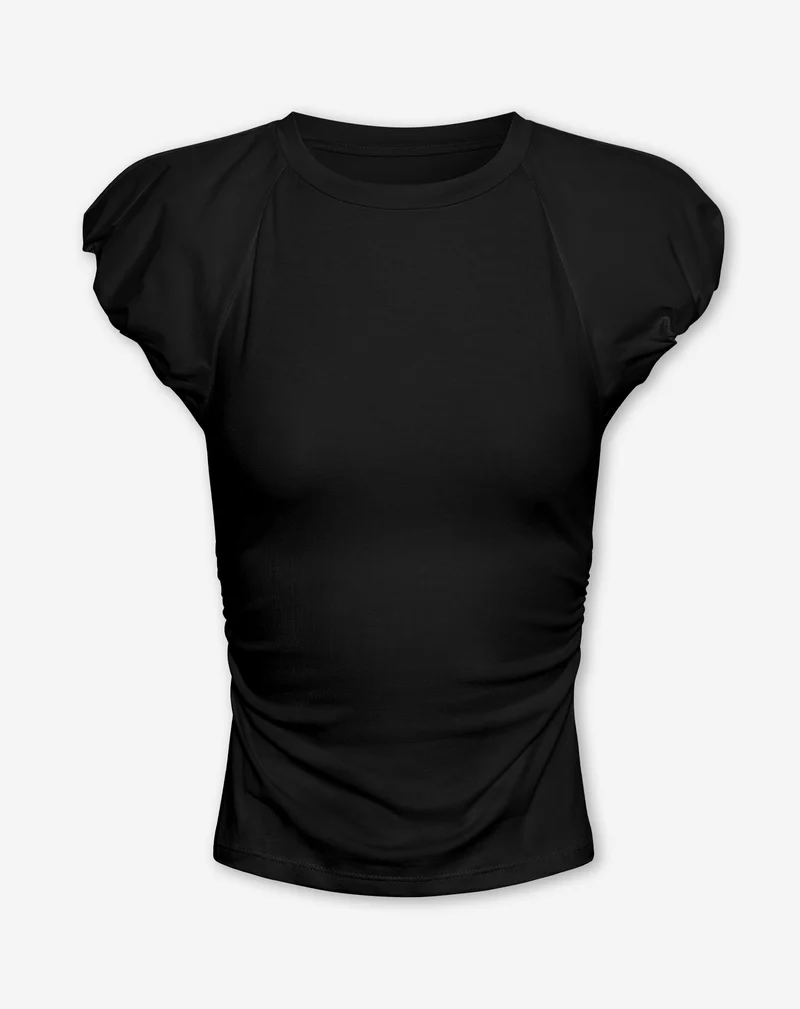 TAMAR BUBBLEHEM SLEEVE TOP ZWART
