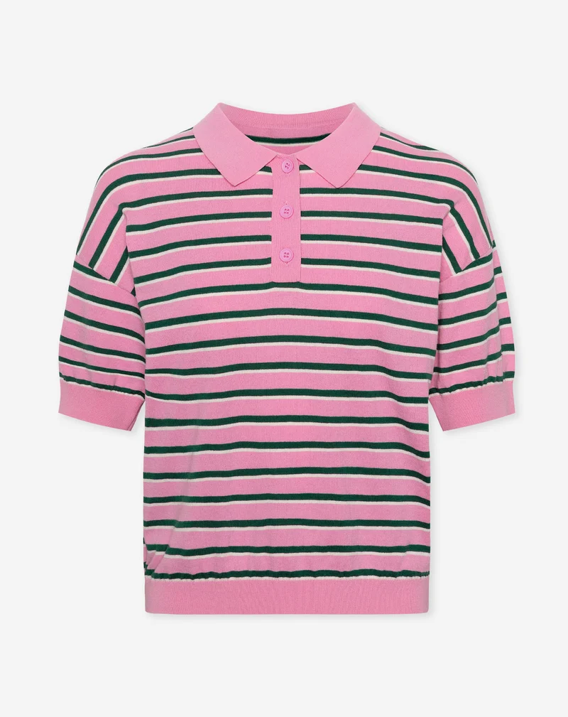 SOLANGE STRIPED POLO ROZE