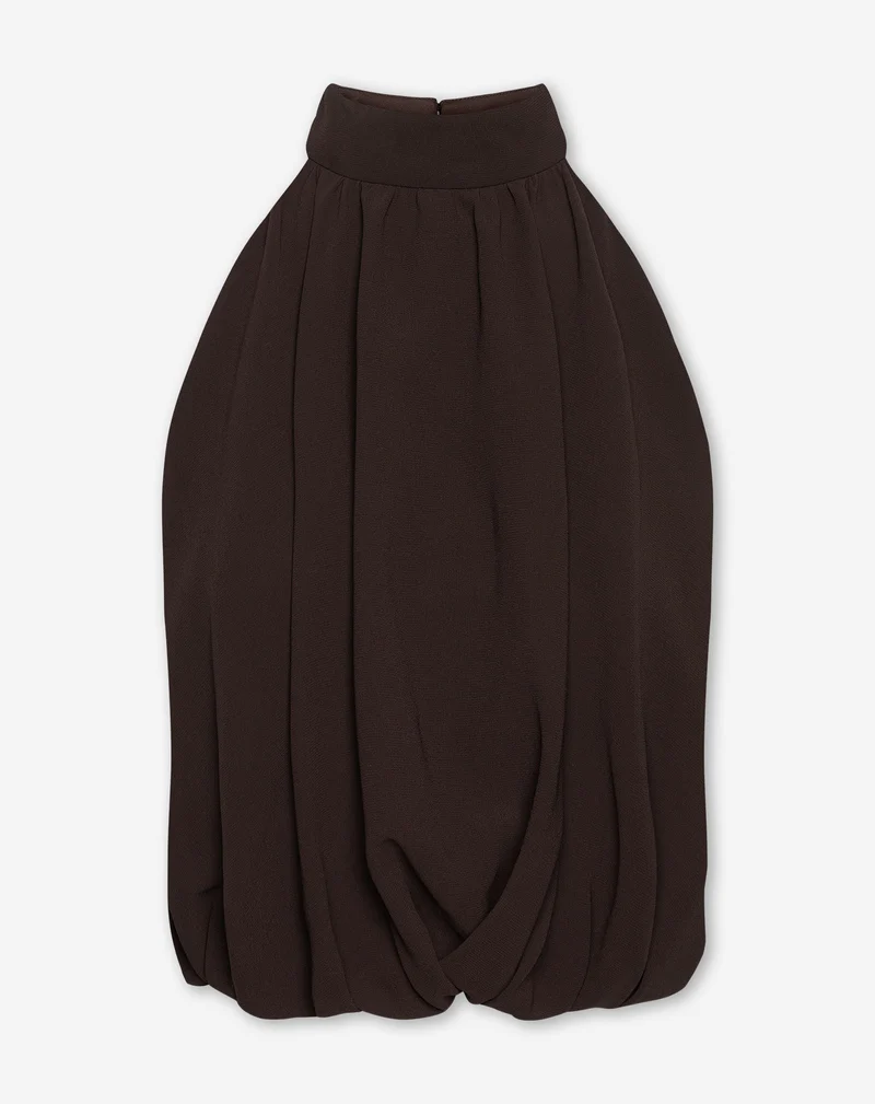 ANDY HALTER BUBBLE HEM TOP BRUIN