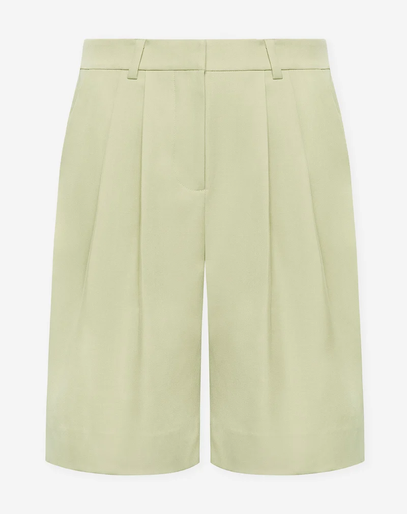 LORNA PLEATED LONG BERMUDA PISTACHE