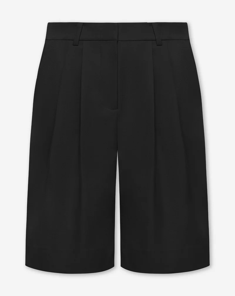 LORNA PLEATED LONG BERMUDA ZWART