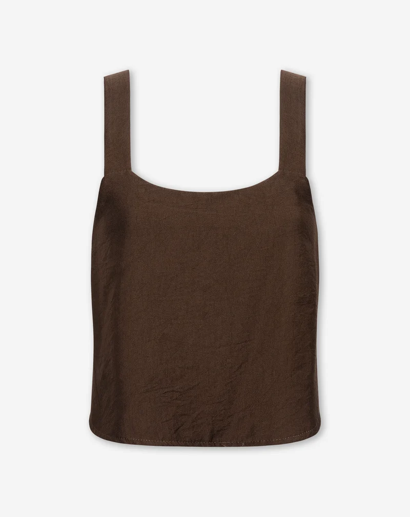 ZAYA VISCOSE TOP DONKERBRUIN