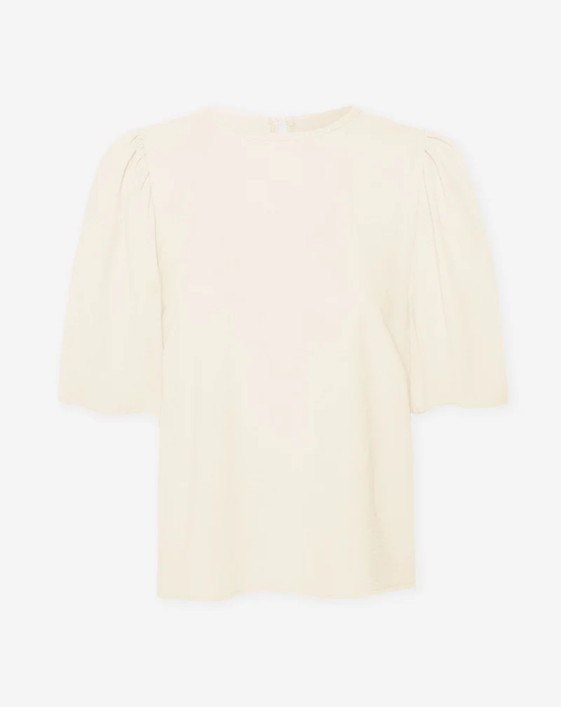 JULIE PUFF SLEEVE TOP LICHT BEIGE