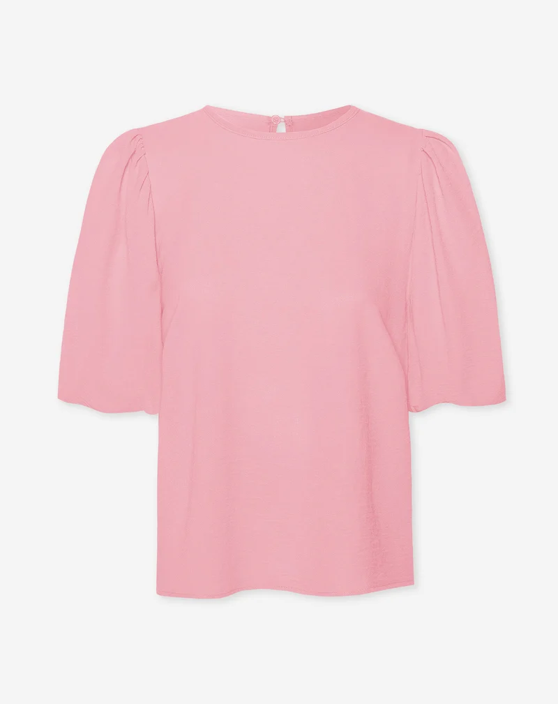 JULIE PUFF SLEEVE TOP ZACHT ROZE