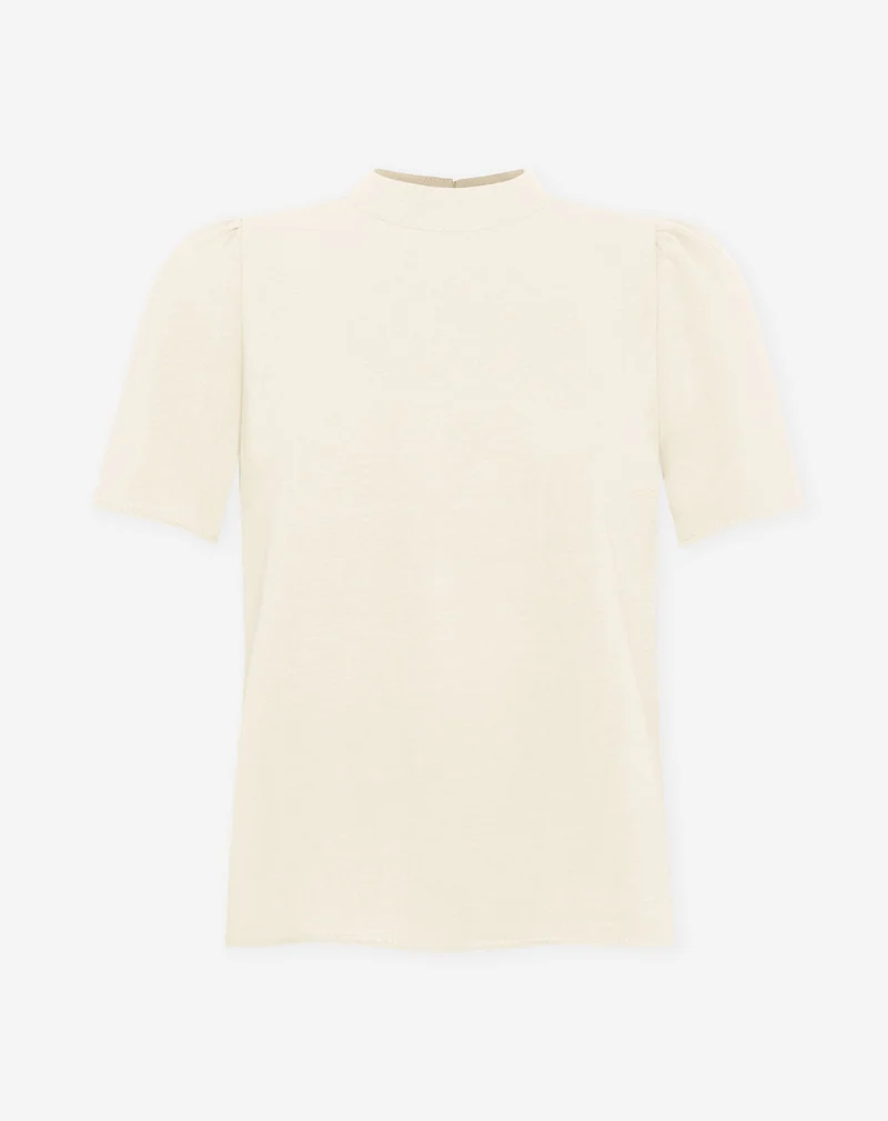 JULIE SHORT SLEEVE TOP LICHT BEIGE