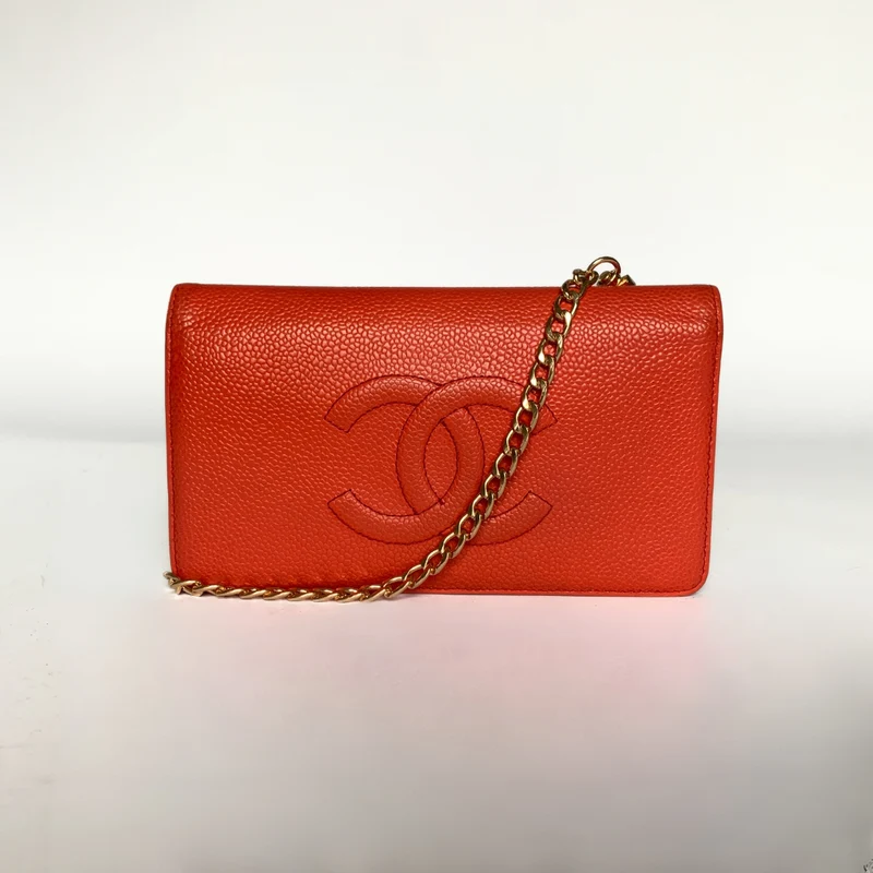 Chanel Portemonnee Groot Kaviaar Leer