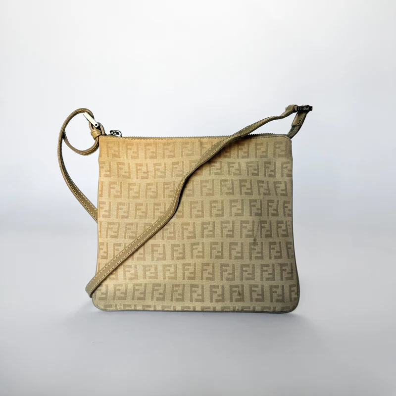 Fendi FF Crossbody Tas Zucca Canvas