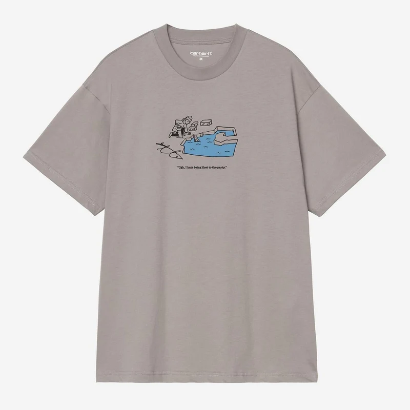 Carhartt WIP Heren T-shirt voor ijsvissen | Schaduwgrijs