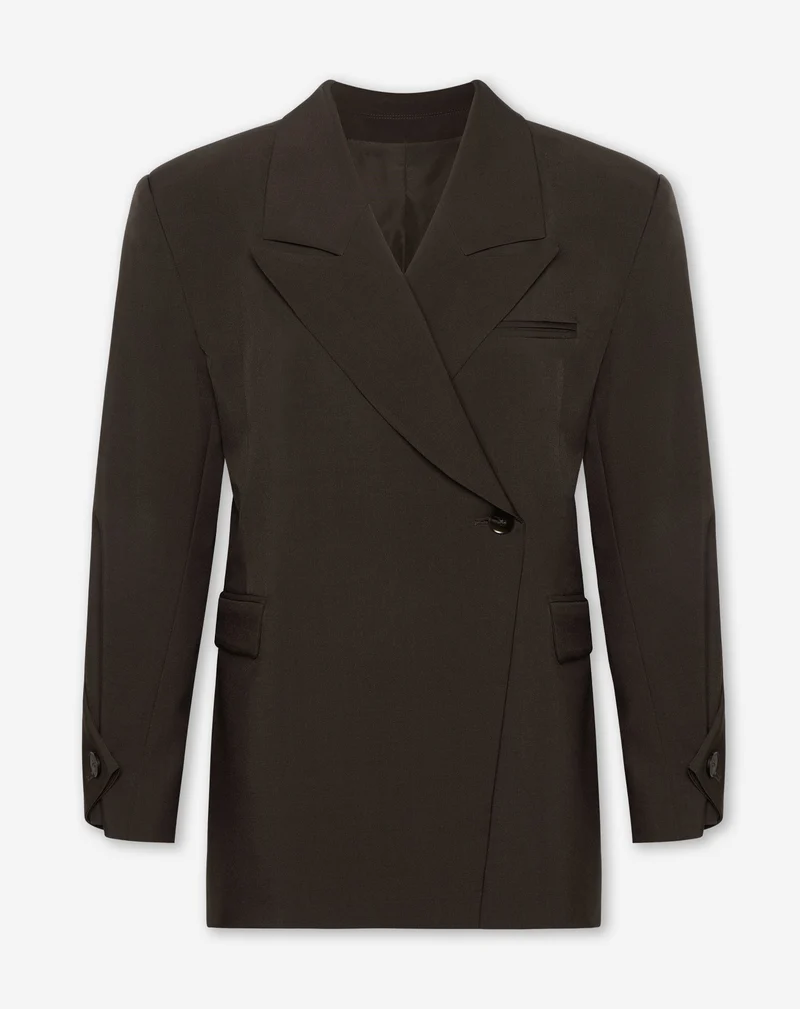 LYA OVERSIZED TWISTED SLEEVE BLAZER BRUIN