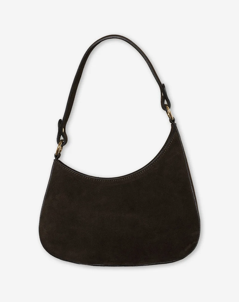 VIVIAN SUEDE BAG DONKERBRUIN