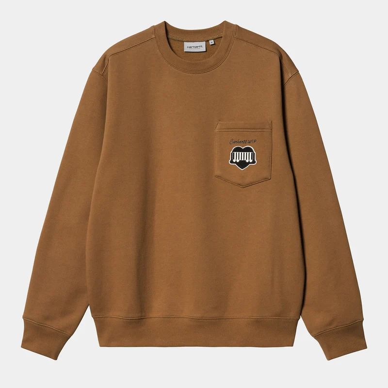 Carhartt WIP Heren Heart Train Sweat Top - Hamilton Bruin