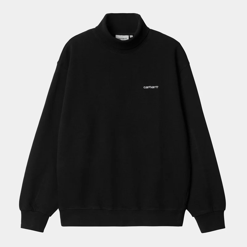 Carhartt WIP Heren Script Mockneck Sweat Top - Zwart