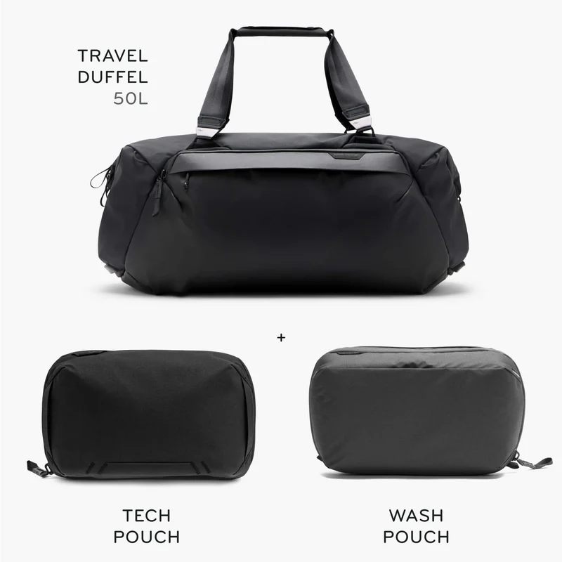 50L Travel Duffel + Bundle 2 | Black