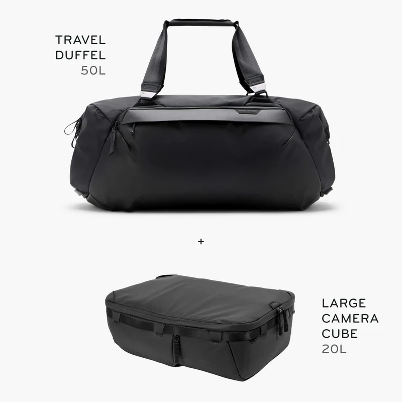 50L Travel Duffel + Bundle 1 | Black
