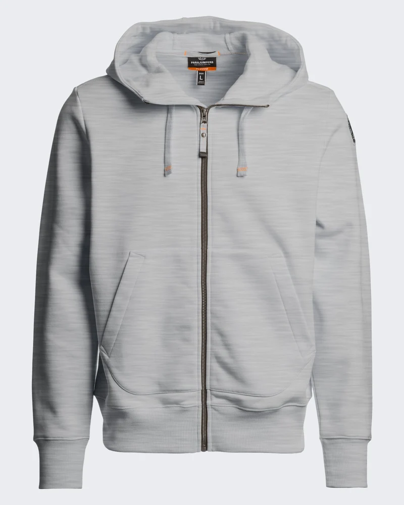 Heren Hoodie met capuchon in grijze melange Grijs