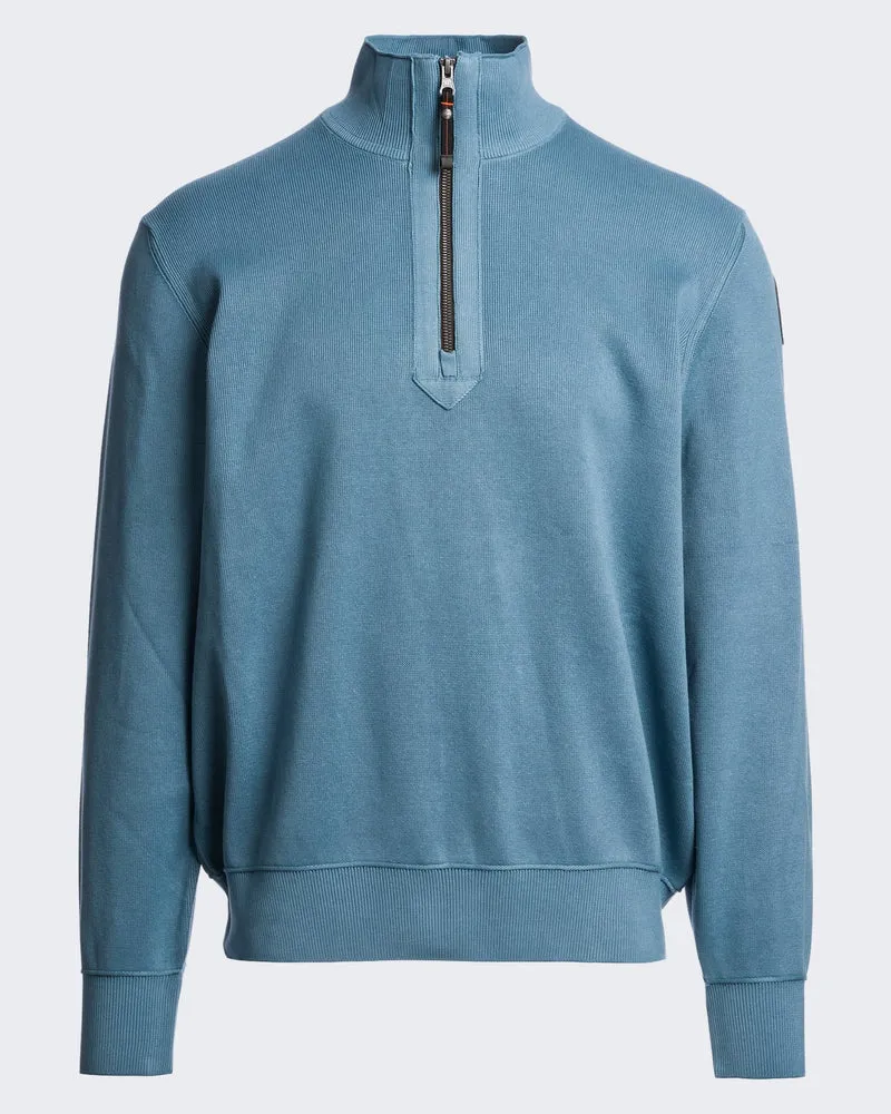 Heren Cardigan met halve rits Blauw