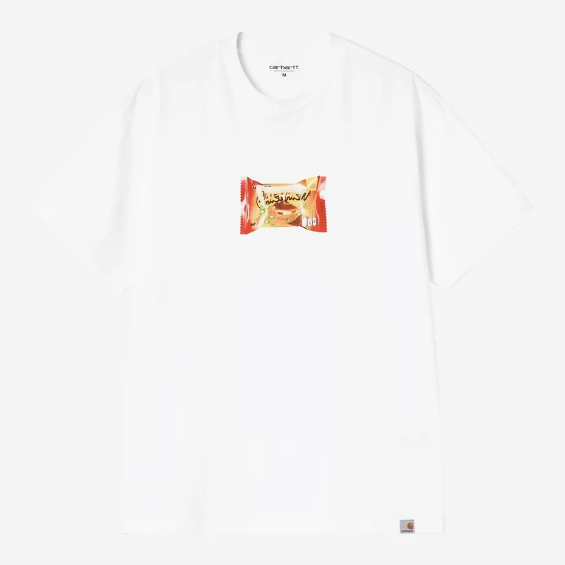 Carhartt WIP Heren T-shirt met opdruk van een snack langs de weg | Wit