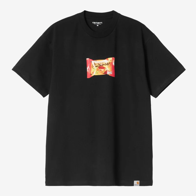 Carhartt WIP Heren T-shirt met opdruk van een snack langs de weg | Zwart