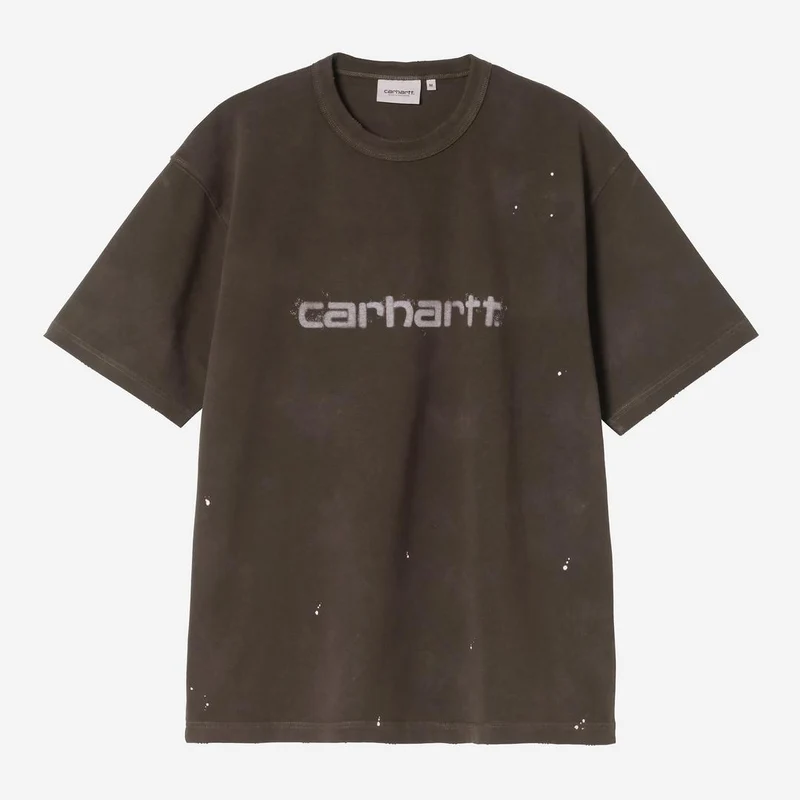 Carhartt WIP T-shirt voor heren met schildersprint | Tobacco Destroy Wash Splatter