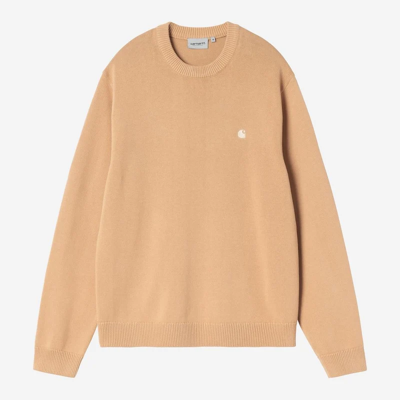 Carhartt WIP Kori herentrui | Dusty Hamilton Brown, geverfd met een speciale verftechniek