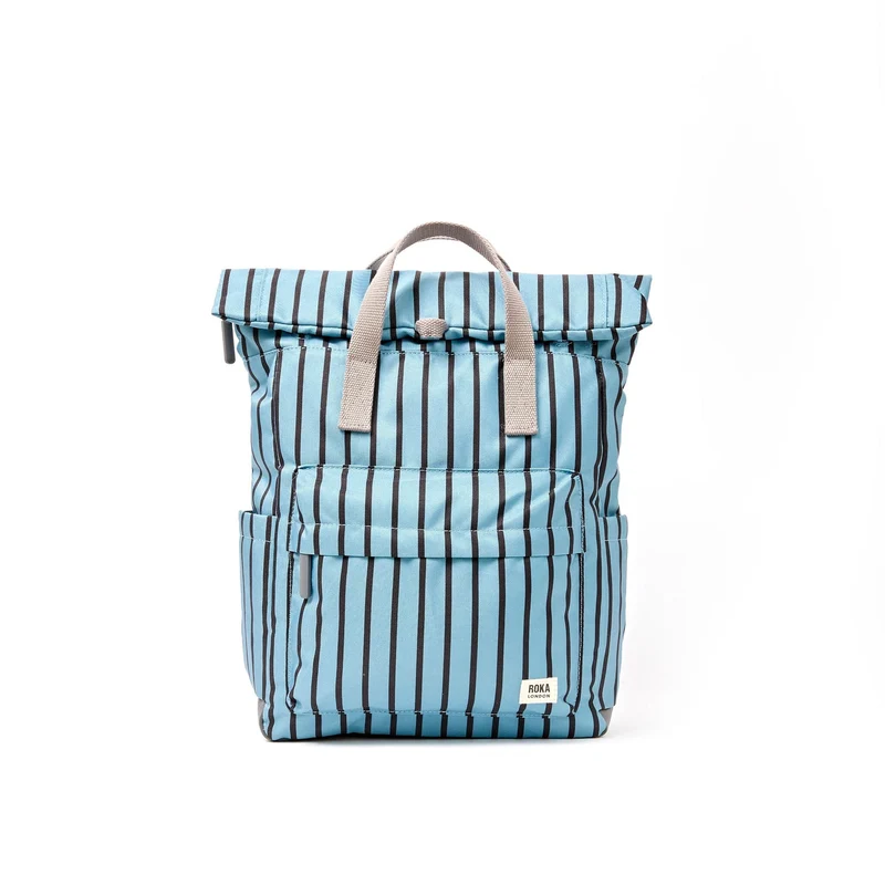 ROKA Canfield B Blue Stripe Medium tas van gerecycled canvas