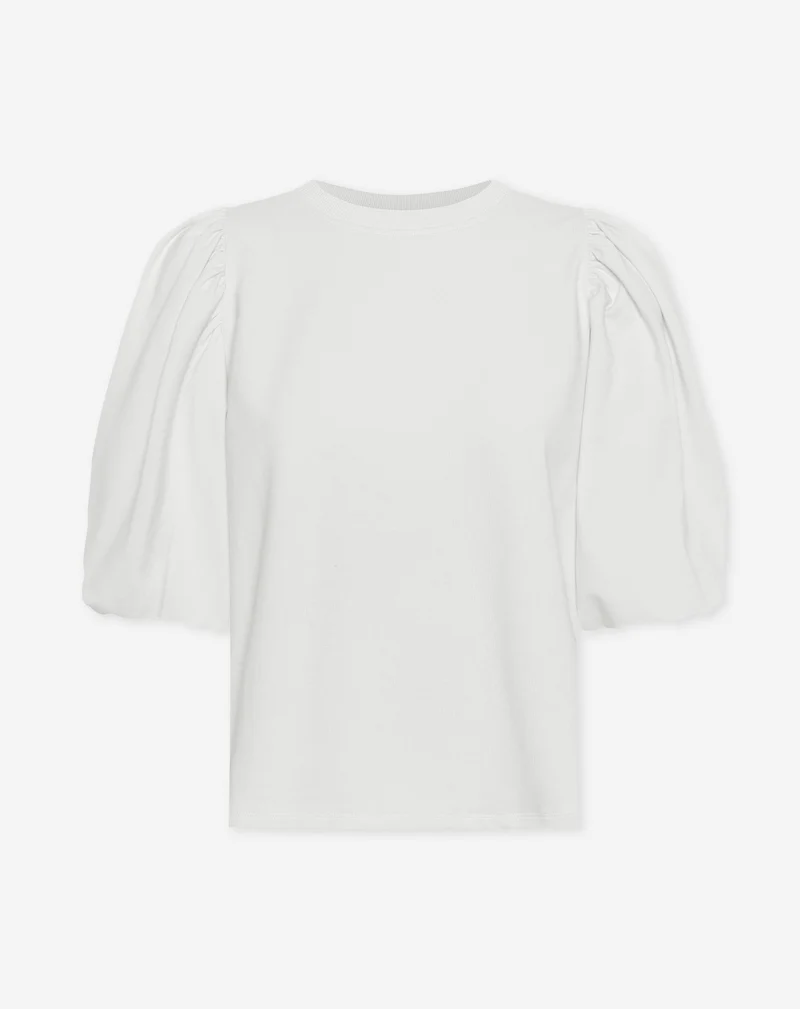 LOA PUFF SLEEVE SWEAT TOP CRÈME