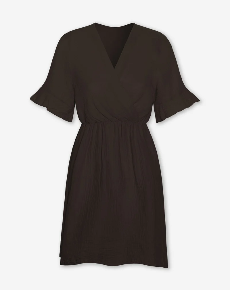SYLVIE MOUSSELINE DRESS BRUIN