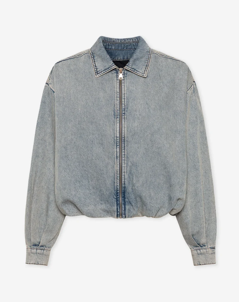 LOTTE BUBBLE HEM JACKET VINTAGE BLAUW