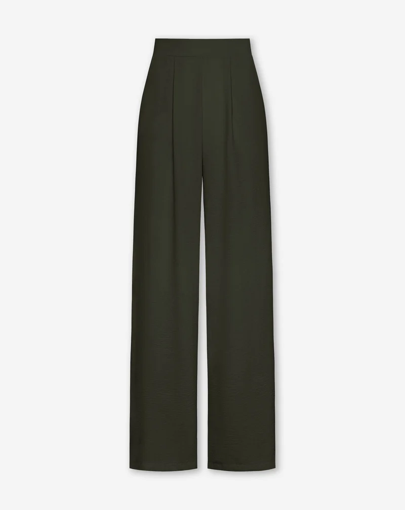 JULIE PANTALON PETITE DONKER OLIJFGROEN