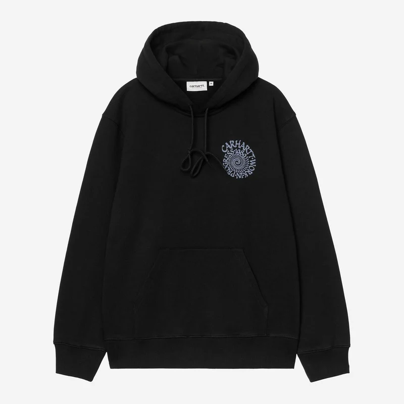 Carhartt WIP Heren hoodie met spiraalprint | Zwart