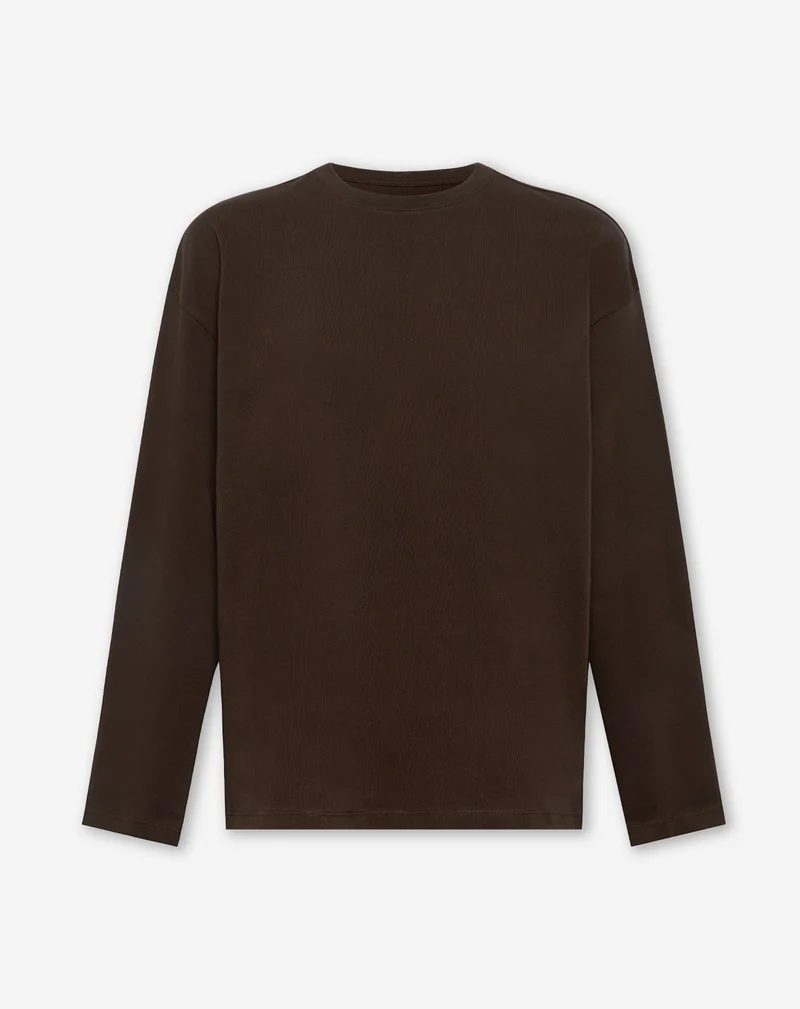 BASIC LONG SLEEVE OVERSIZED TEE DONKERBRUIN