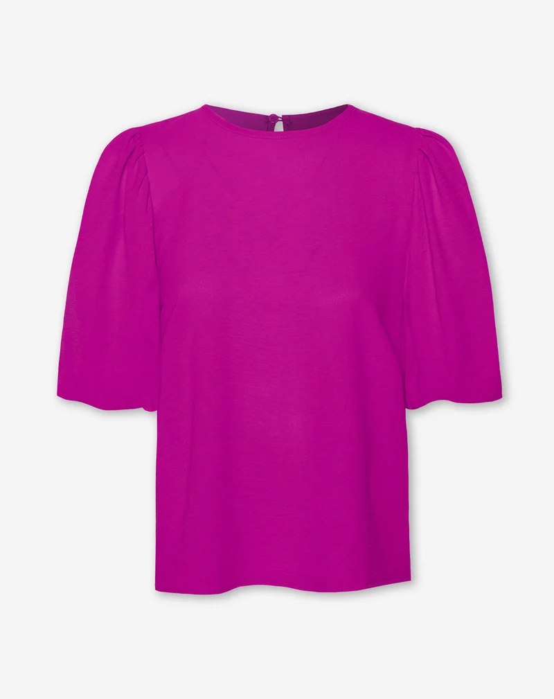 JULIE PUFF SLEEVE TOP MAGENTA