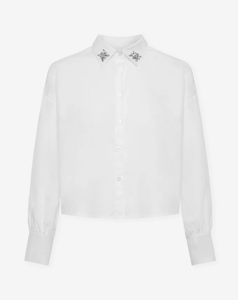 FANCY BUTTON BOW BLOUSE WIT