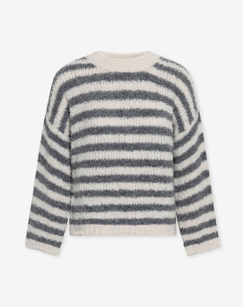BOUCLE STRIPE KNIT GRIJS