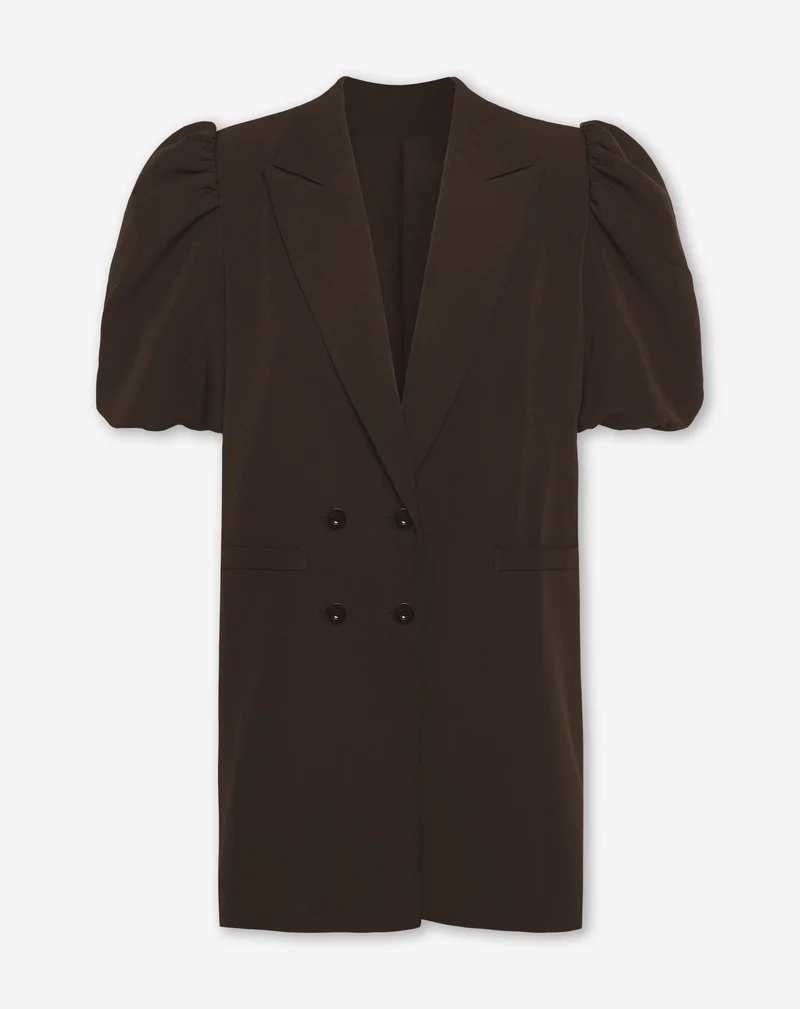 LIZZY PUFF SLEEVE BLAZER DRESS DONKERBRUIN