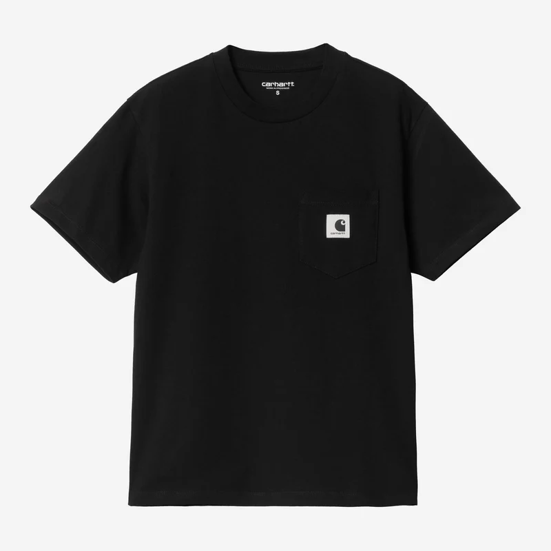 Carhartt WIP Dames T-shirt met borstzak | Zwart