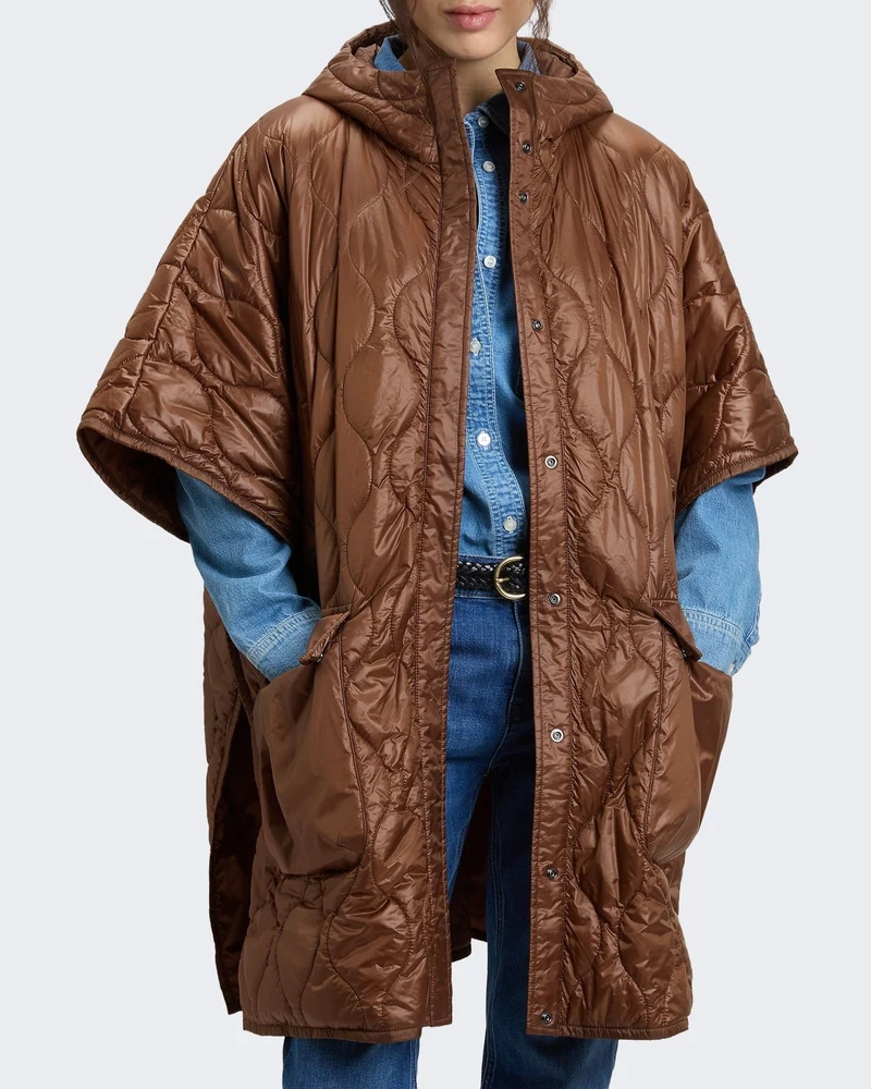 Dames Light nylon cape Beige