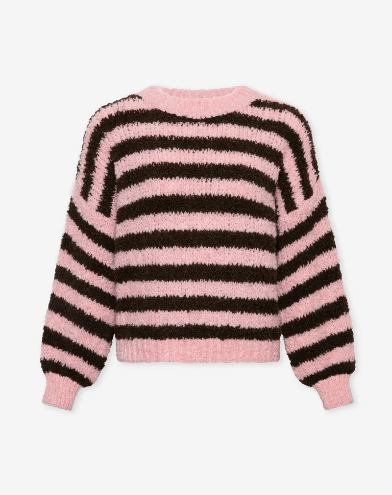 LUCIA BOUCLE STRIPE KNIT ROZE